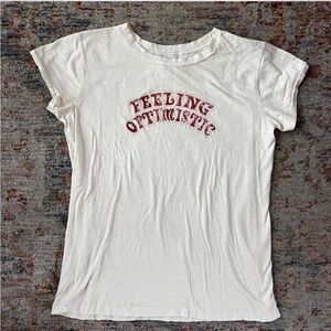 Madewell Cream Tee with Red Graphic